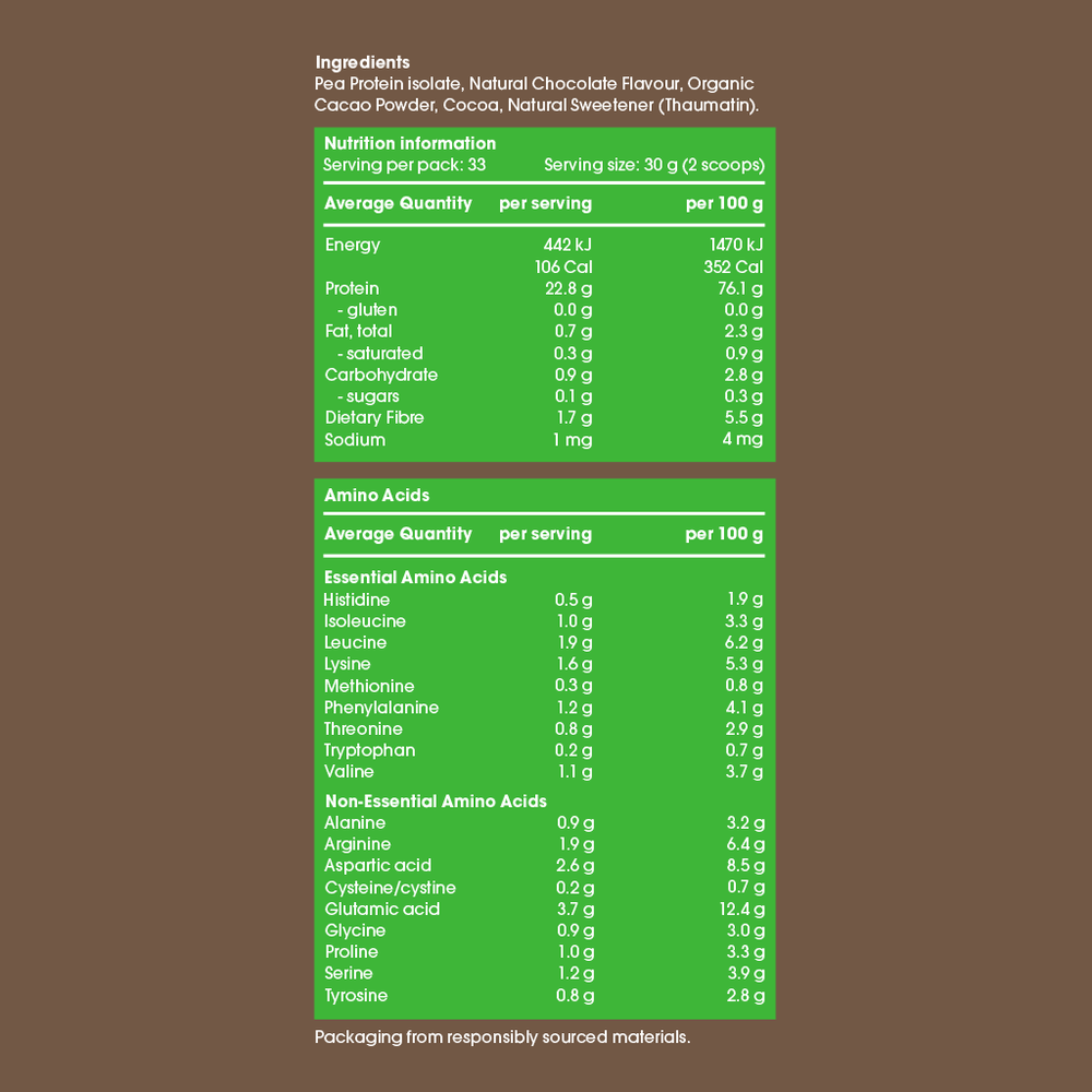 Plant Protein Isolate + Organic Chocolate